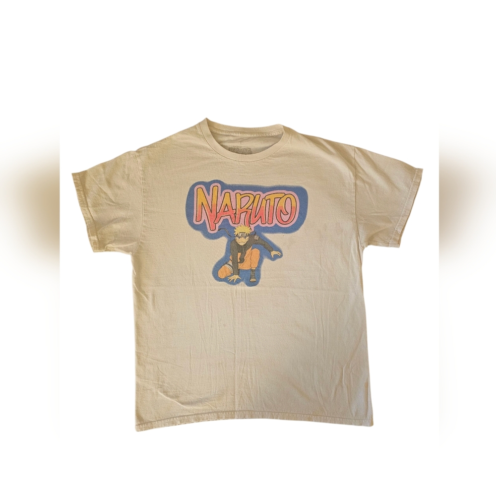 Naruto Uzumaki Short Sleeve Anime Tee Shirt with Retro Bubblegum Graphic